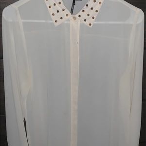 Nollie Sheer Button Down Top